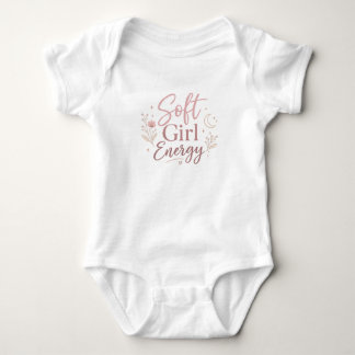 Body Para Bebê Soft Girl Energy Baby Bodysuit, Cute Pink Aestheti