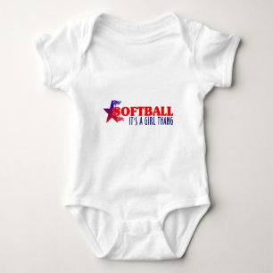 Body Para Bebê SOFTBALL - É um pensamento feminino