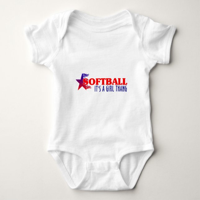 Body Para Bebê SOFTBALL - É um pensamento feminino (Frente)