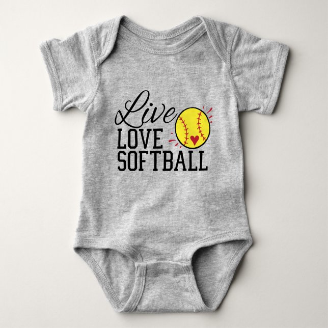 Body Para Bebê Softball Live Love (Frente)