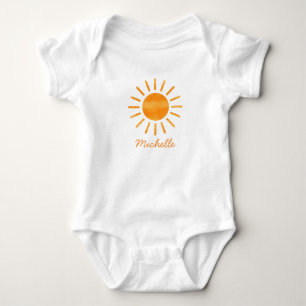 Body Para Bebê Sol Boho de Sunshine Laranja Amarelo Fofo Personal