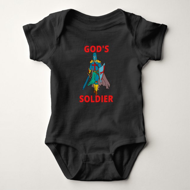 Body Para Bebê Soldado de Deus em Unisex (Frente)