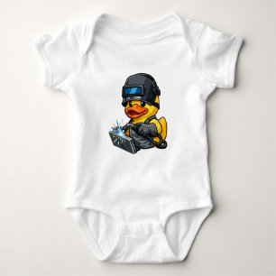 Body Para Bebê Soldador Pato de Borracha