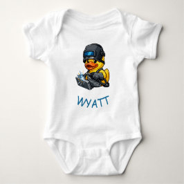 Body Para Bebê Soldador Pato de Borracha