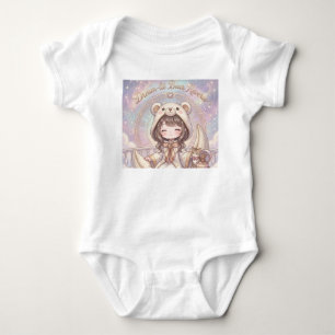 Body Para Bebê Sonho Reverie: Garota de Capuz de Urso Kawaii & Ce