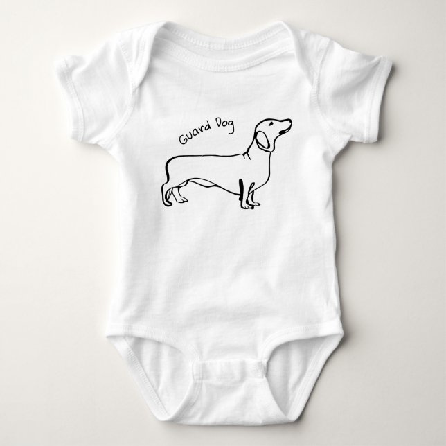 Body Para Bebê Sonhos de Dachshund: Traje de bebê personalizável (Frente)