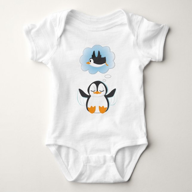 Body Para Bebê Sonhos do pinguim (Frente)
