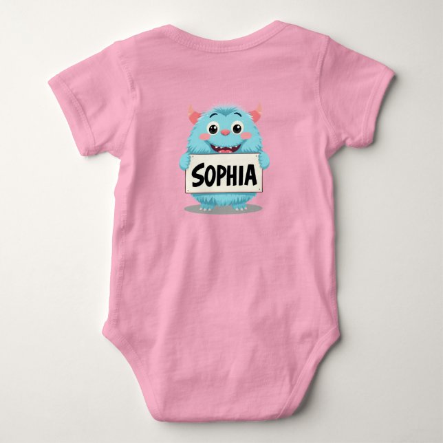 Body Para Bebê Sophia and the Friendly Blue Monster (Verso)