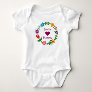 Body Para Bebê Sophie ama flores legantes de Mamães personalizada
