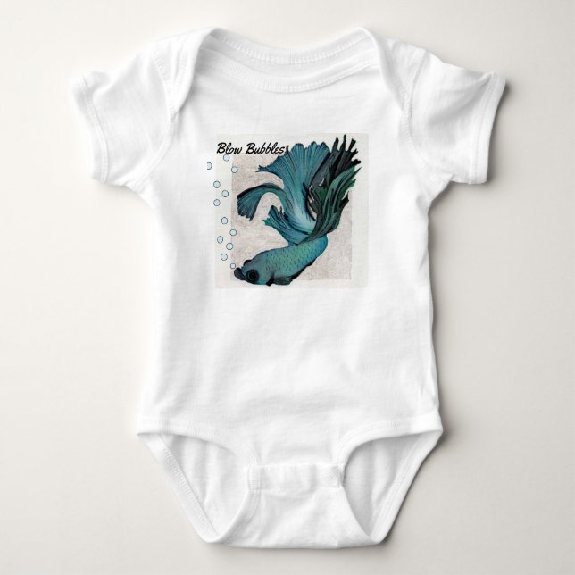 Body Para Bebê Sopro de Bolhas Gerber Baby Onsie Peixe Betta (Frente)
