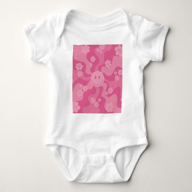 Body Para Bebê Sorria - Rosa (Frente)