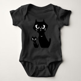 Body Para Bebê Sorriso de Gatos Pretos