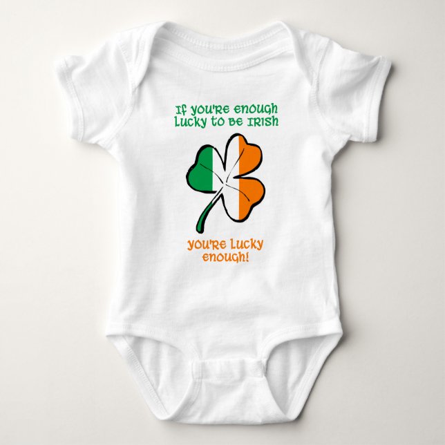 Body Para Bebê Sortudo o suficiente para ser irlandês (Frente)