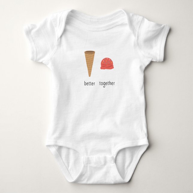 Body Para Bebê Sorvete Cone Com Sorvete Scoop É Melhor (Frente)