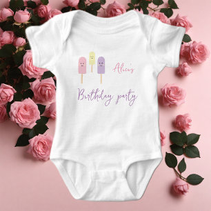 Body Para Bebê Sorvete Cone Scoop Confetti Aniversário de criança