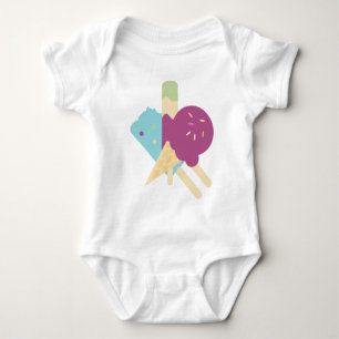 Body Para Bebê Sorvete de Aniversário Bebê 