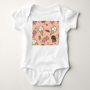 Body Para Bebê Sorvete Fofo & Pirulitos: Transparente