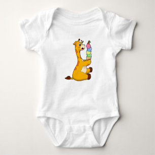 Body Para Bebê Sorvete Giraffe Waffle
