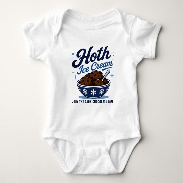 Body Para Bebê Sorvete Hoth Chocolate Preto Engraçado (Frente)