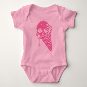 Body Para Bebê Sorvete rosa Cone Baby Bodyfato