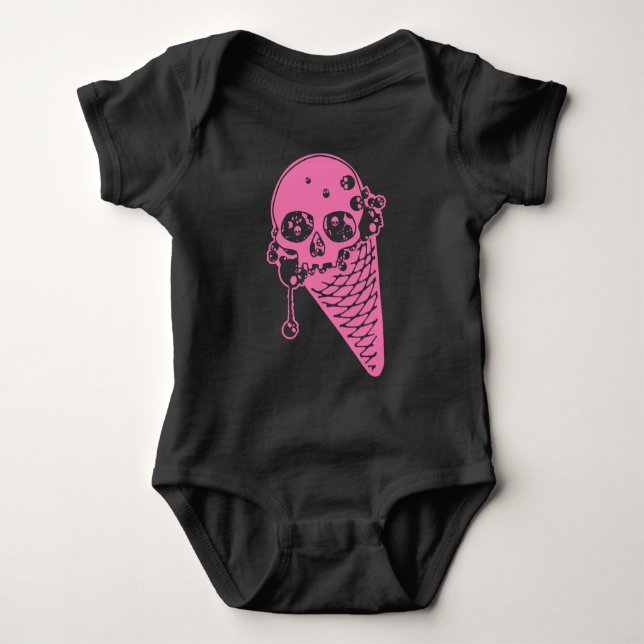 Body Para Bebê Sorvete rosa Cone Baby Bodyfato (Frente)