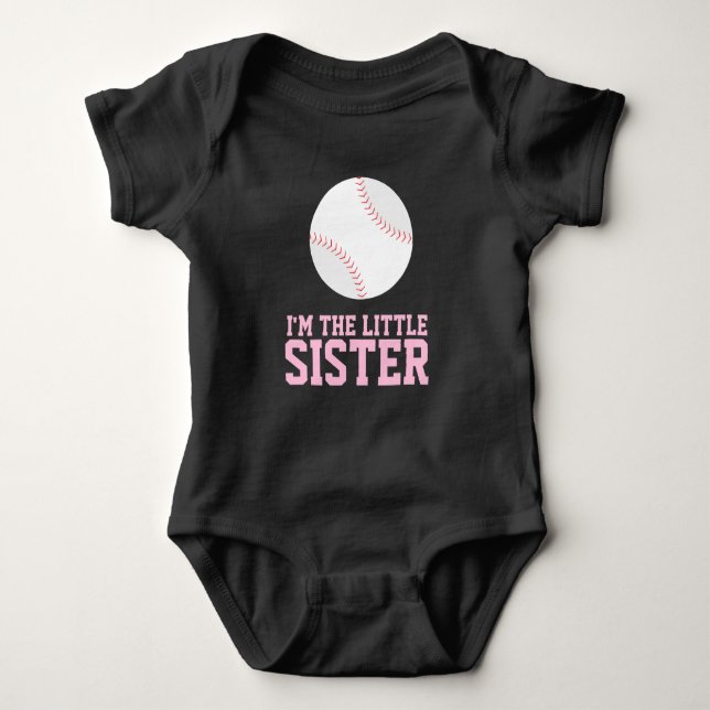 Body Para Bebê "Sou a Irmãozinha" Número de Baseball Jersey (Frente)