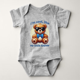Body Para Bebê Sou Legal Teddy Bear com Arco Azul Personalizável