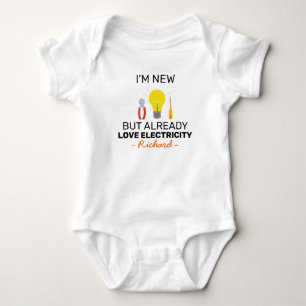 Body Para Bebê Sou novo, mas já adoro eletricidade - Eletricista