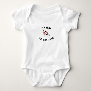 Body Para Bebê Sou novo no terno de bebê Vaca Engraçada
