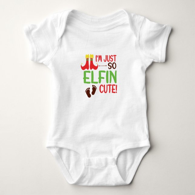 Body Para Bebê Sou tão giro com Elfin! Engraçado Baby Romper (Frente)