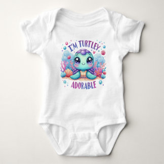 Body Para Bebê "Sou Turtley Adorable" Bebê Jersey Bodyfato