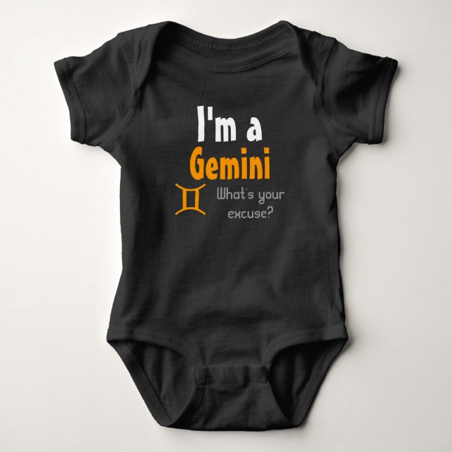 Body Para Bebê Sou um Gemini. Qual é a sua desculpa? (Frente)