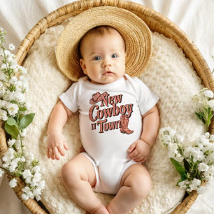 Body Para Bebê Sou um Novo Cowboy na Cidade