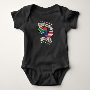 Body Para Bebê South African American Heart Flags South Africa Am