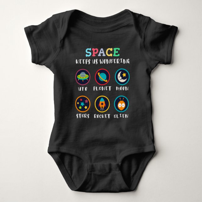 Body Para Bebê Space keeps us wondering (Frente)