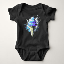 Body Para Bebê Splatter do Sorvete de Abstrato
