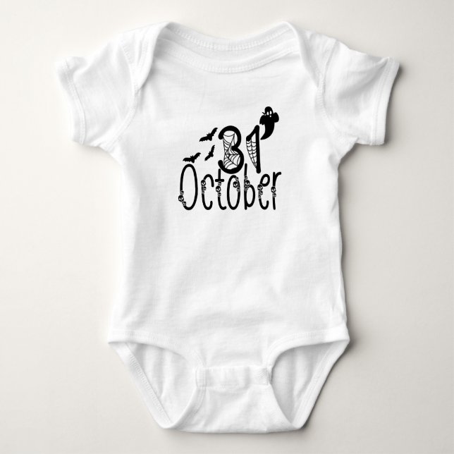 Body Para Bebê Spooky Ghost Halloween 31 de outubro (Frente)