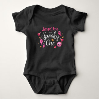 Body Para Bebê Spooky, um primeiro aniversario de Halloween preto