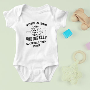 Body Para Bebê Squirrel Love Squirrelly Black Art Name