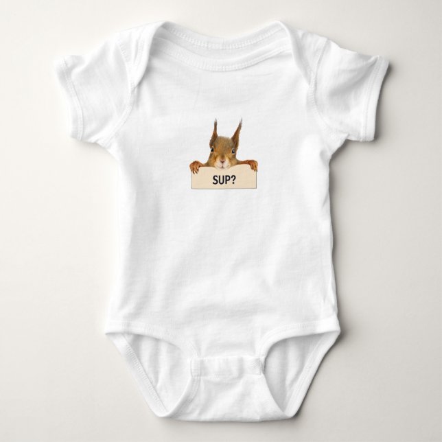 Body Para Bebê Squirrel SUP? Custom Text Cutout (Frente)