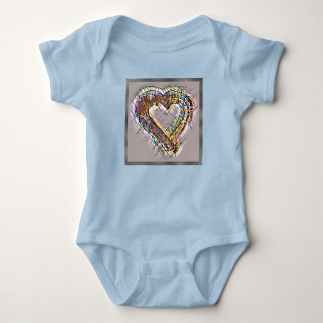Body Para Bebê Stain Glass Hearts Baby Bodydress (Frente)