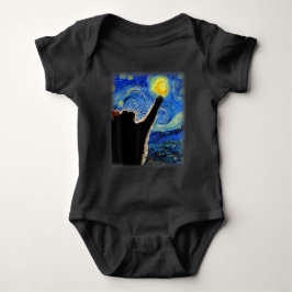 Body Para Bebê Starnight Cat, Van Gogh Cat Lover Cat Mãe Pai