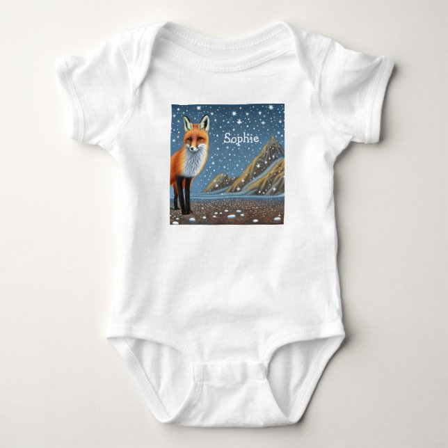 Body Para Bebê Starry Starry Night Storybook Fox (Frente)