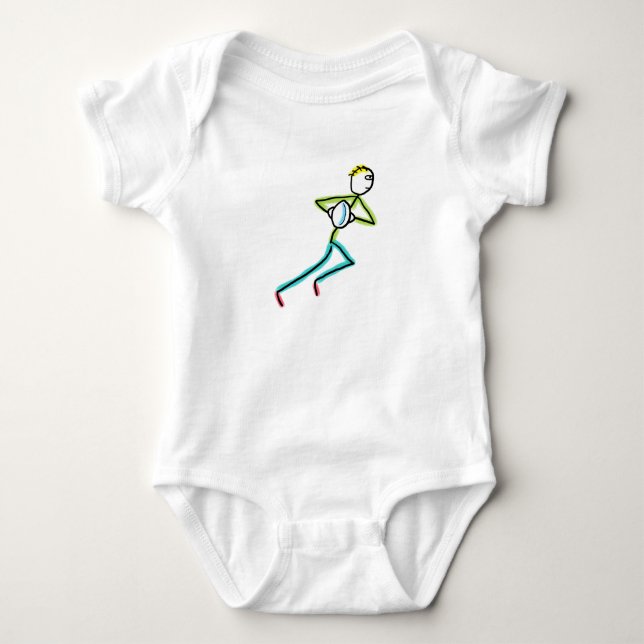 Body Para Bebê Stickman de Rugby (Frente)