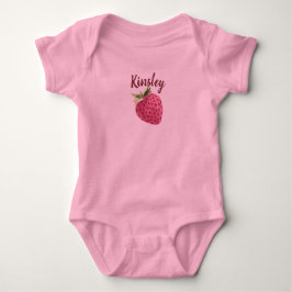 Body Para Bebê Strawberry Aquarela Forma personalizável para bebê