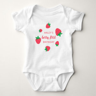 Body Para Bebê Strawberry Berry First 1rua Baby Birthday