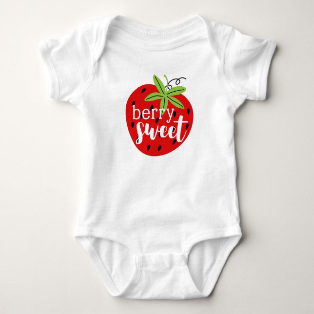 Body Para Bebê Strawberry Berry Sweet Birthday Baby Girl' (Frente)