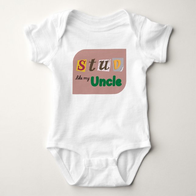 Body Para Bebê "Study Like My Tio" Engraçado Bebê Um Pedaço (Frente)