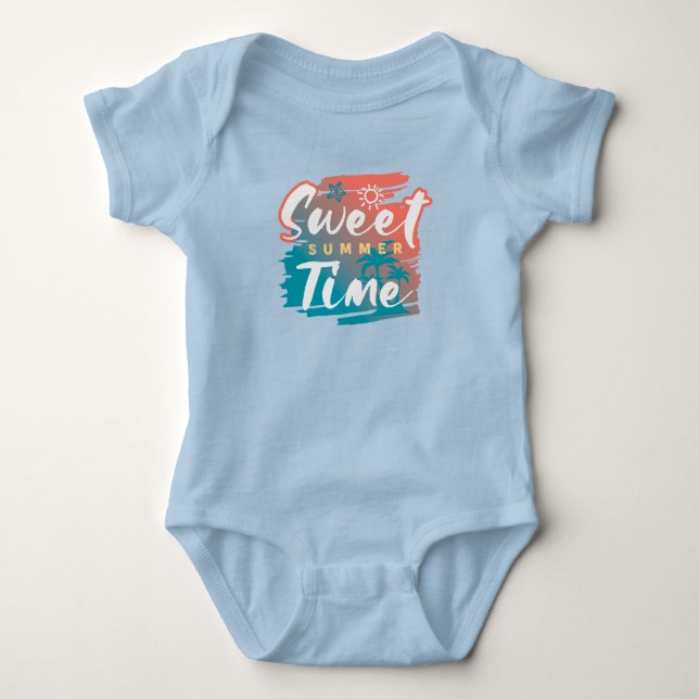 Body Para Bebê Sublimação de Verão e Praia (Frente)