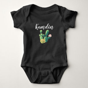Body Para Bebê Suco de Criança Personalizado Boêmia Cactus